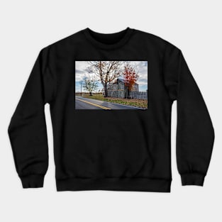 Rural Barn Along the Road Crewneck Sweatshirt